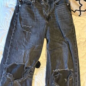 American Eagle Outfitters Black Distressed Skinny Jeans